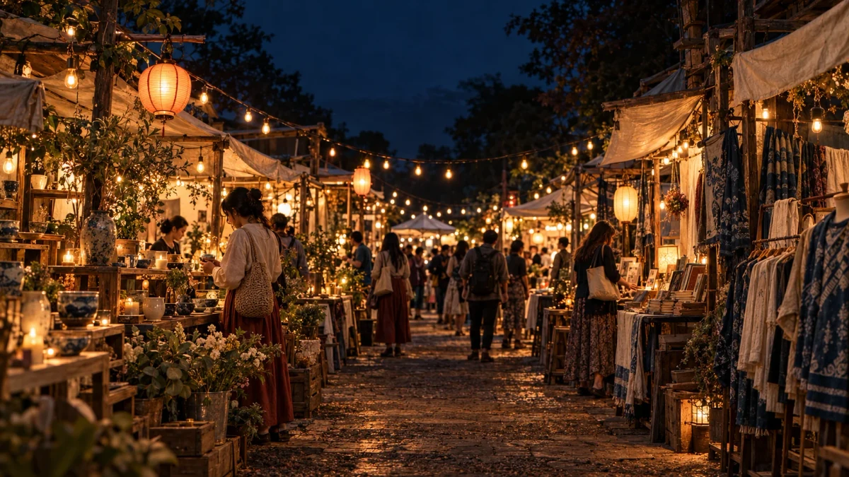 Evening Market's original lantern-lit outdoor marketplace